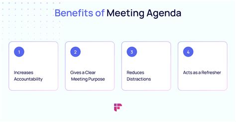 Benefits of using an agenda