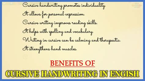 Benefits of Cursive Writing