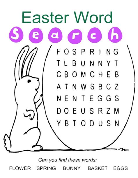 Benefits of Easter Word Search Printables