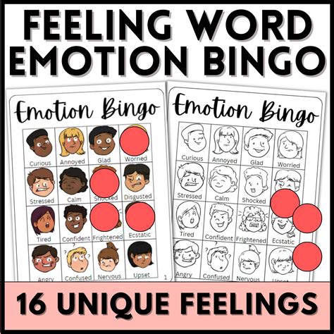 Benefits of Emotions Bingo Printables