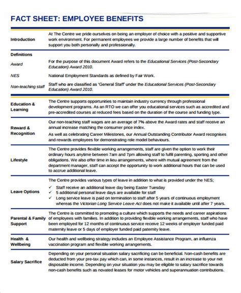 Benefits of Fact Sheets