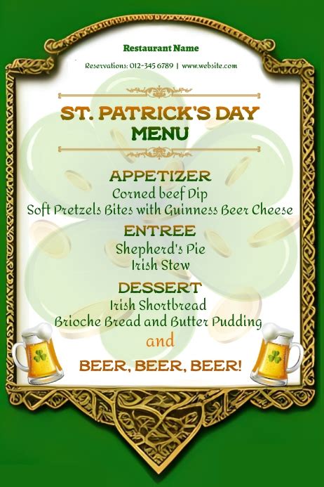 Benefits of St. Patrick's Day Menu Template