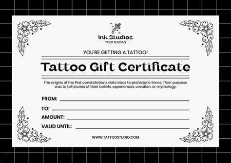 Benefits of Tattoo Gift Certificate Template