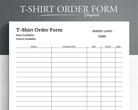 Best Practices for Using a T Shirt Order Form Printable Template