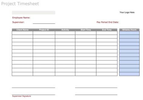 Bi-Monthly Timesheet Template for Small Business