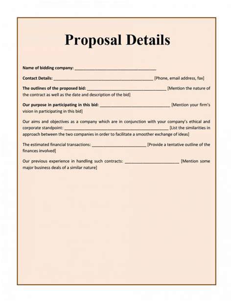 Bid Proposal Sample