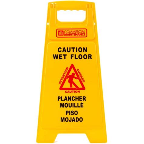 Bilingual wet floor signs