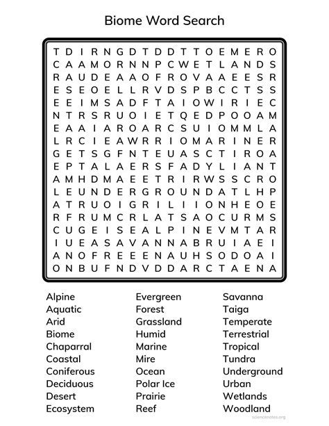 Biome word searches