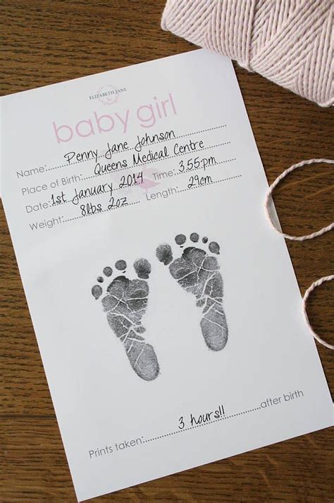 Birth Certificate with Footprints Template