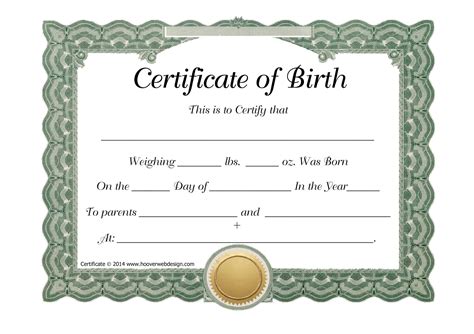 Creating Your Own Birth Certificate with Footprints Template