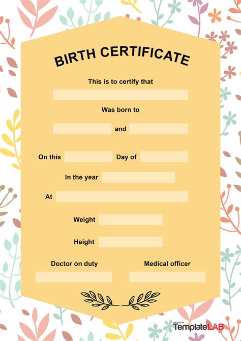 Birth Certificate Template Design