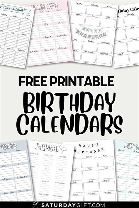 Birthday Calendar Template Tips