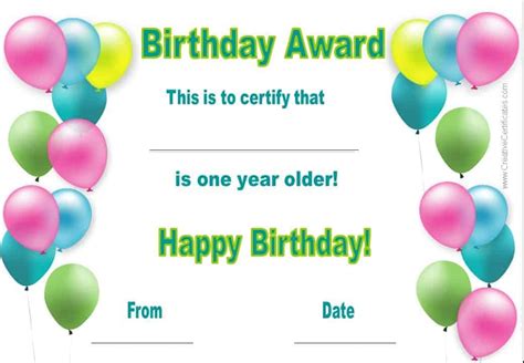 Birthday Certificate Design