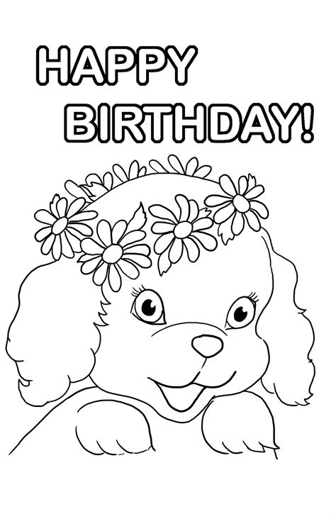 Birthday Coloring Pages with Animals