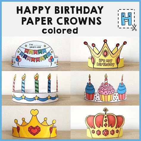 Birthday Crown Printable Designs