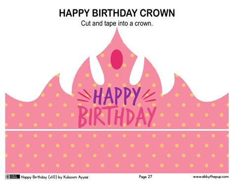 Birthday Crown Printable Examples