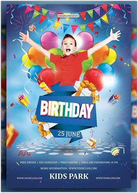 Birthday Flyer Templates for Kids