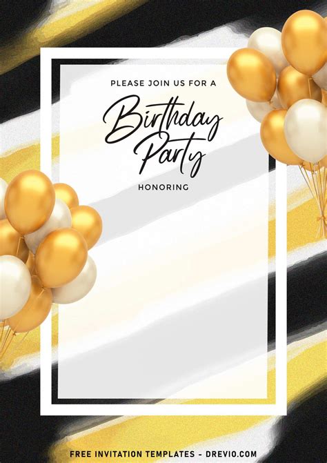 Birthday Gold Invitation Templates