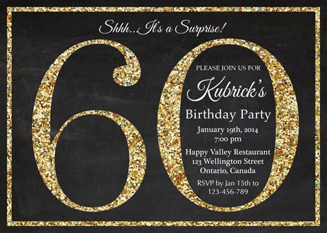 Birthday invitation ideas for 60th