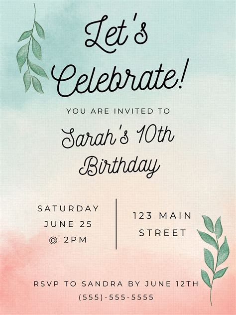 Birthday Invitation Template Design Tips