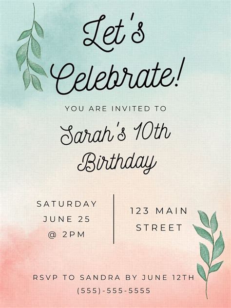 Birthday Invitation Templates for Special Occasions