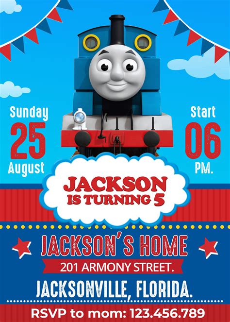 Birthday Invitations Thomas Train Example 4