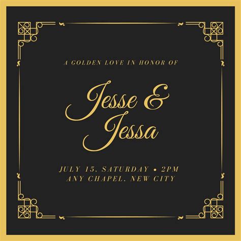 Black and Gold Formal Invitation Template