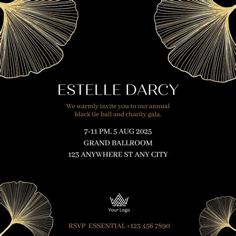 Black and Gold Gala Invitation Template