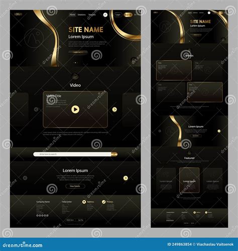 Black and Gold Website Templates Example 1