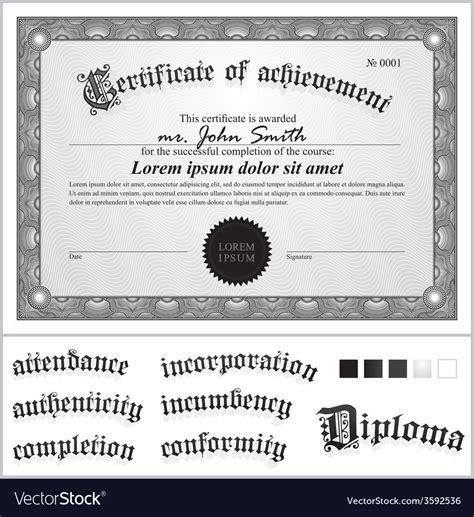 Black and White Certificate Template Design