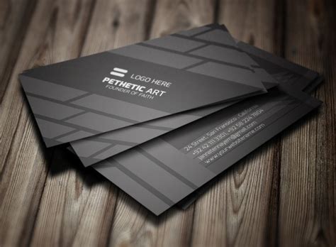 Black Business Card Template Example