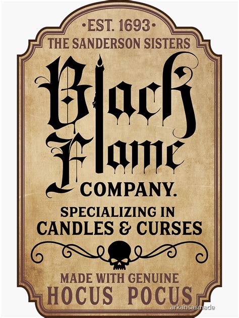 Black Flame Candle Labels for Printing