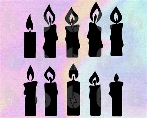 Black Flame Candle Printable Templates