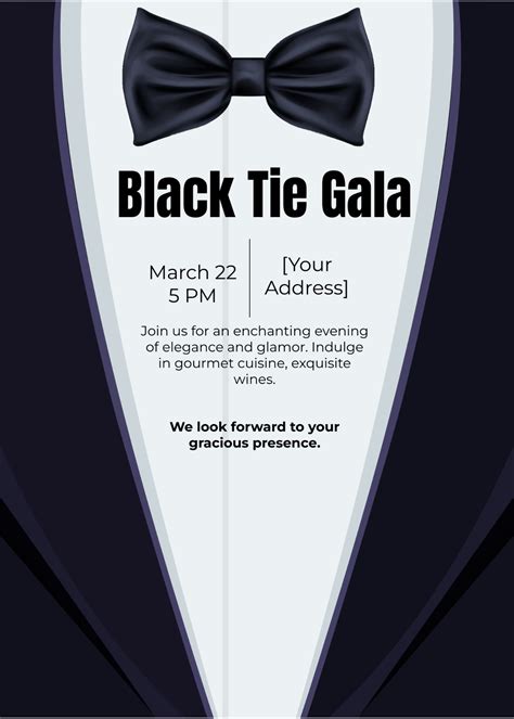 Black Tie Invitation Example 1