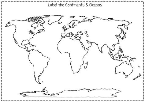 Blank Continent Map Printables