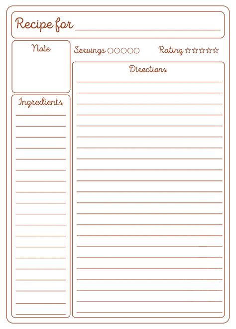 Blank Recipe Card Templates