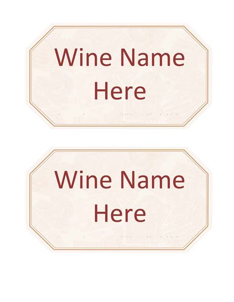 Description of Blank Wine Labels for Gifts