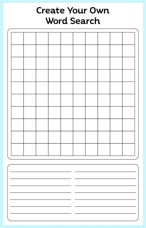 Blank Word Search Grid