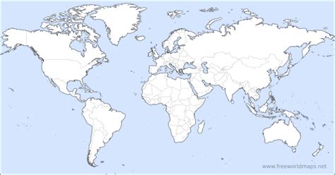 Blank world maps for educational purposes