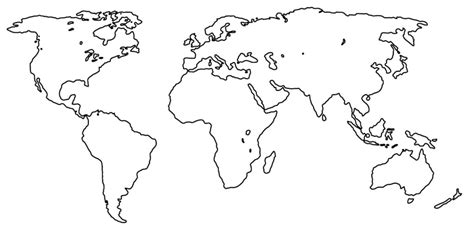 Blank world maps for educational purposes