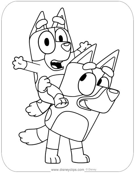 Bluey and Bingo coloring pages