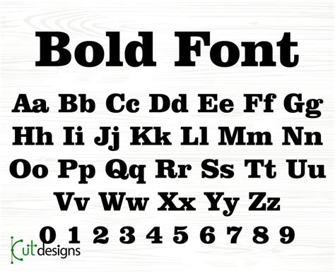 Description of Bold Fonts