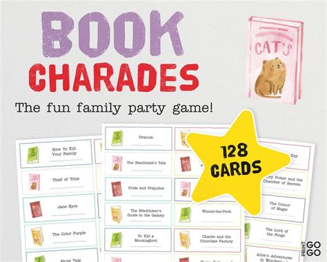 Book charades card ideas