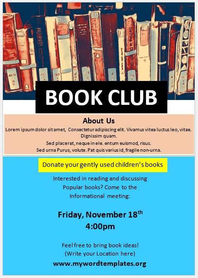 Book Club Flyer Example 6