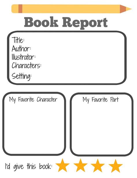 Book Report Template for Book Clubs