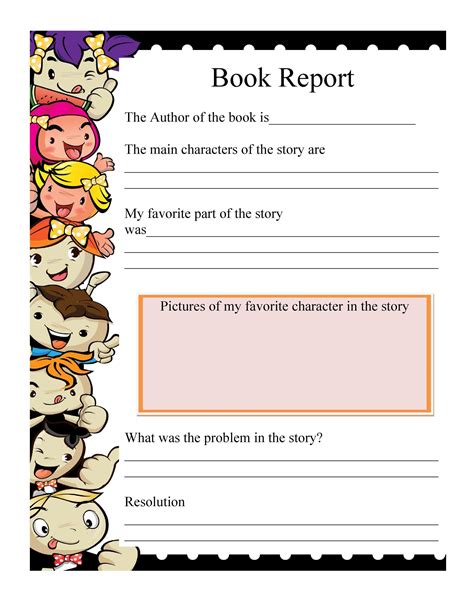 Book Report Template for Kids