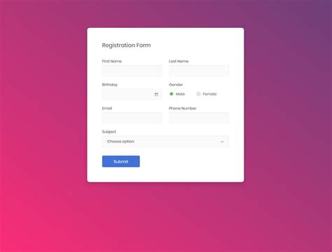 Bootstrap Form Layout Example