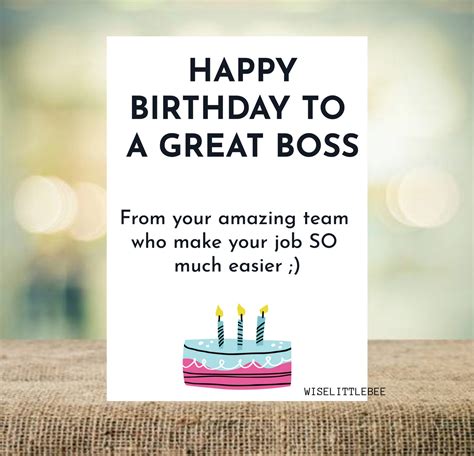 Boss Birthday Card Ideas