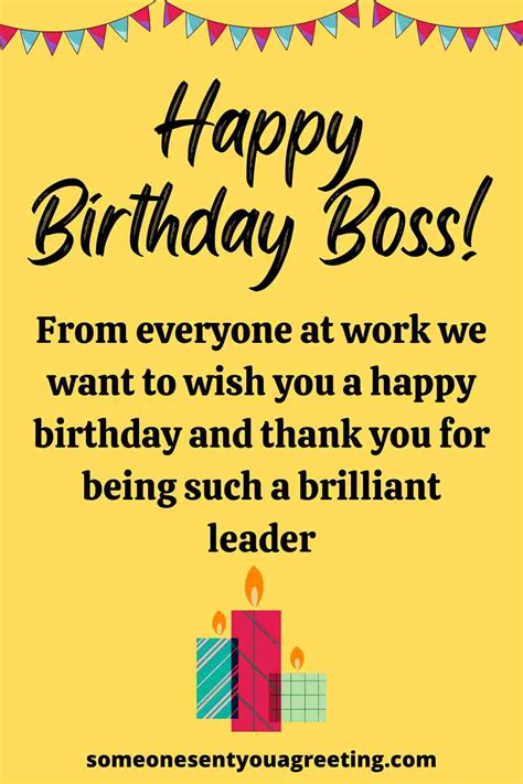 Boss Birthday Card Wishes and Messages