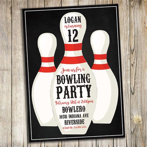 Bowling Party Invitation Template 1